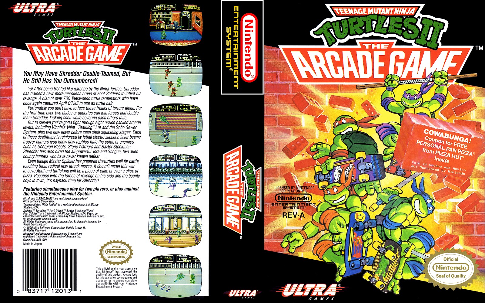 teenage mutant ninja turtles ii the arcade game nes